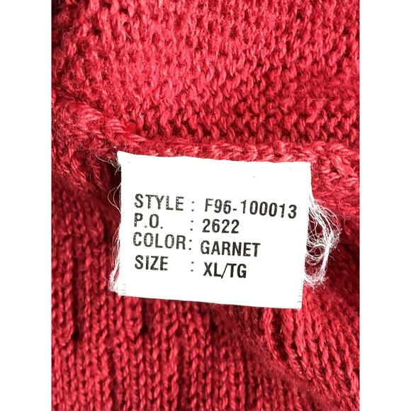 I.V.Y Collectibles Women's Hand Embroidered Sweater Vest Garnet Red Size XL - Picture 9 of 10